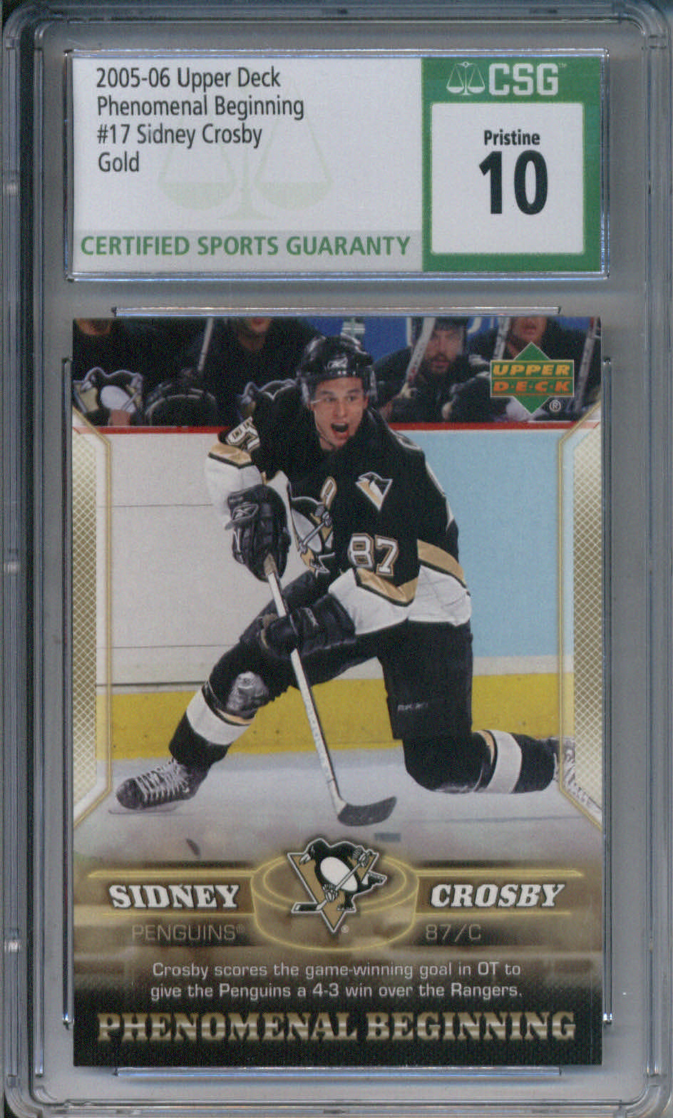 2005-06 Upper Deck Phenomenal Beginning #17 Sidney Crosby Gold || CSG 10 