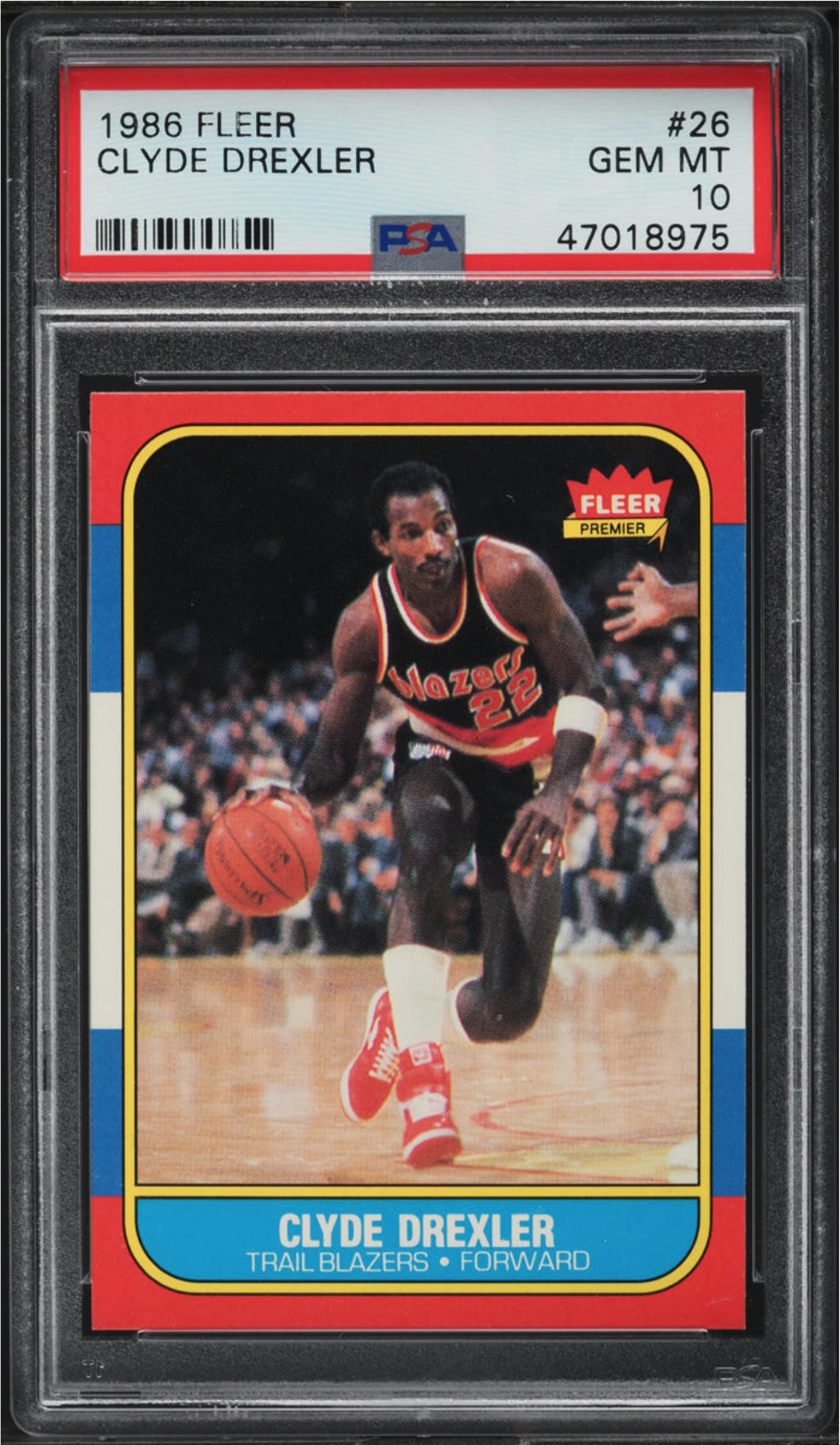 Clyde Drexler 1986 Fleer ROOKIE #26 PSA 10